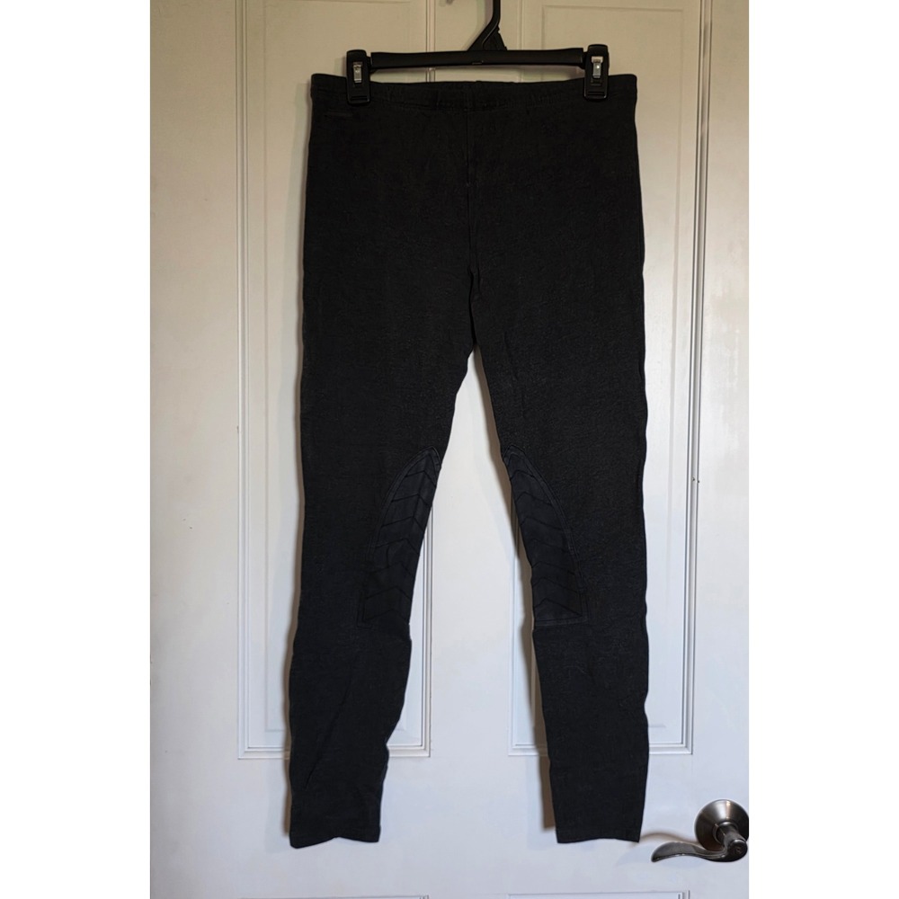 Polo Ralph Lauren Gray Equestrian Knee Patch Leggings Pima Cotton Lyocell Medium